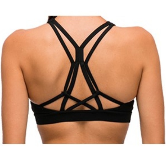 Women’s Black Workout Sports Bra, Size Medium - Picture 1 of 7